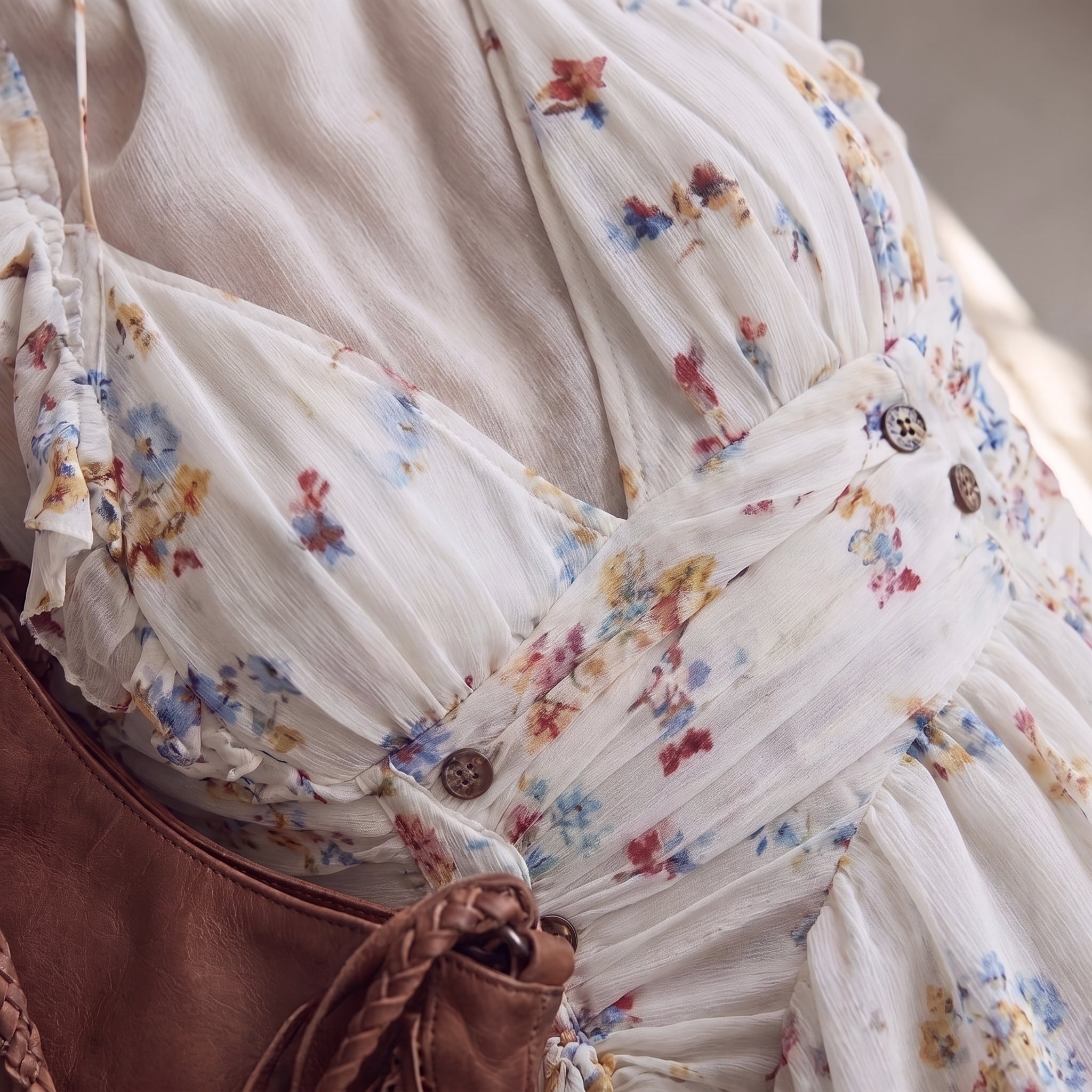 ISADORA | MINI ABITO CON SCOLLO A V FLOREALE RETRO