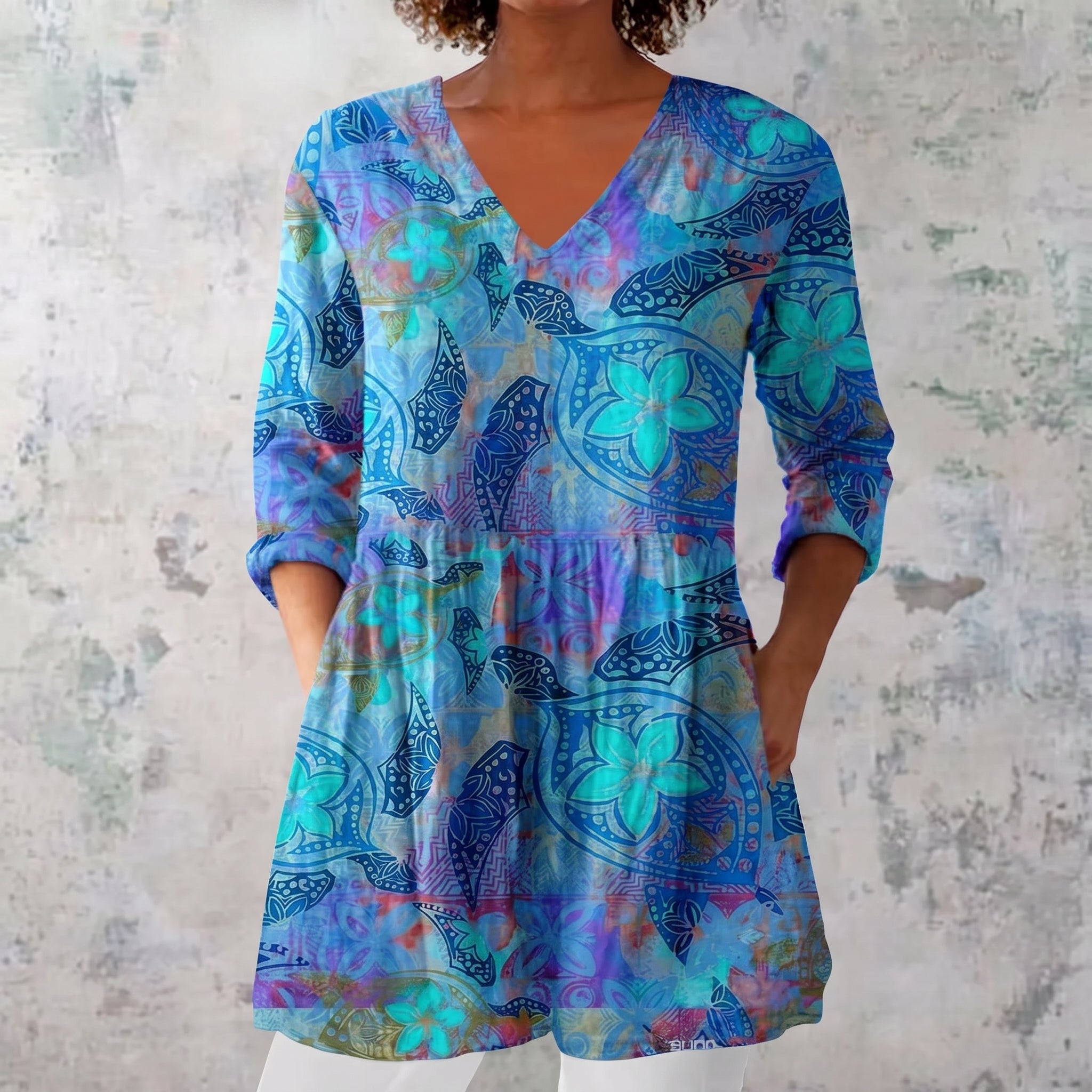 Elena Capri — Blusa Boho a Manica 3/4